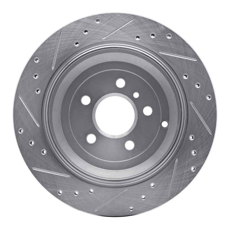 Mercedes-Benz ML320 Brake Rotor (1) - Rear Right - R1 Concepts - Drilled & Slotted - Silver - `06-`12